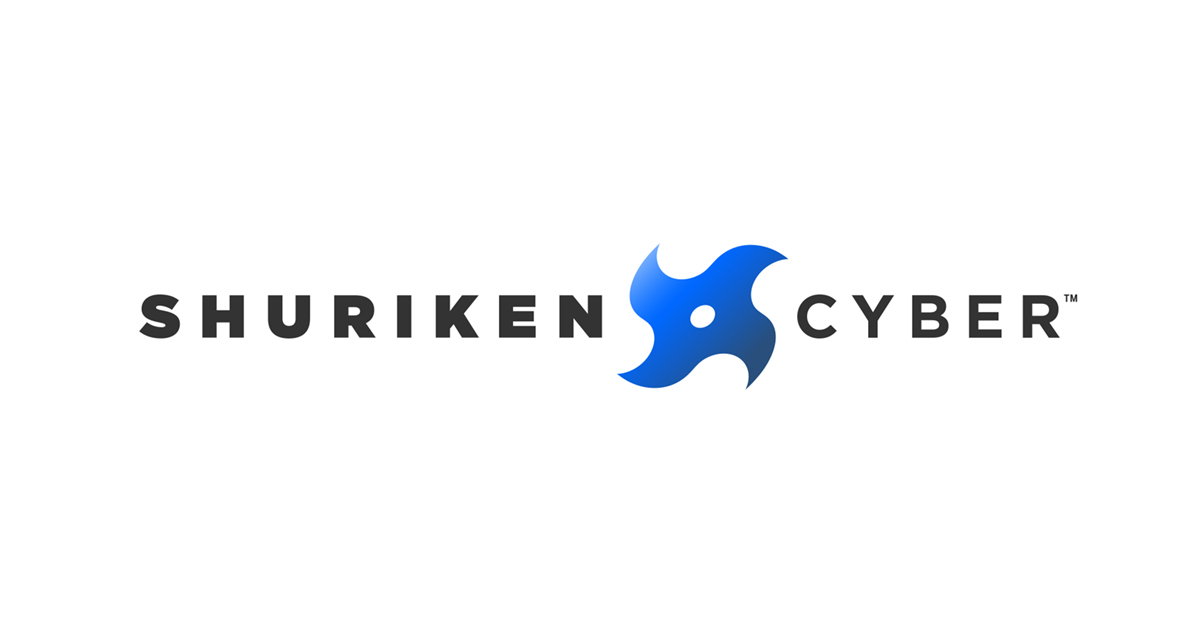 Shuriken Cyber logo, centered lockup