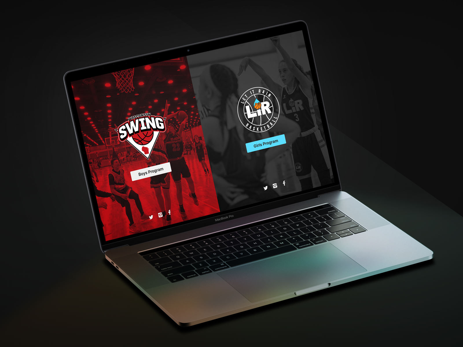 Wisconsin Swing and Let it Rain Basketball website redesign